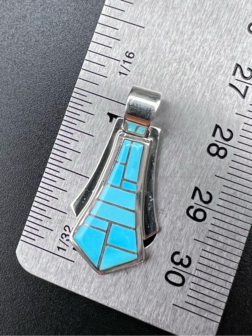 Turquoise Inlay Earrings & Pendant Set - Picture 6 of 8